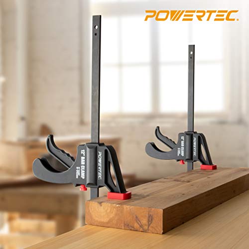 POWERTEC 71597 36 Inch Bar Clamps with Spreader, Trigger Clamps for Woodworking, One-Handed Carpenter Quick Clamp Sets for Gluing, Wood Clamps for Woodworking Tools, 2 pack by POWERTEC - Image 7