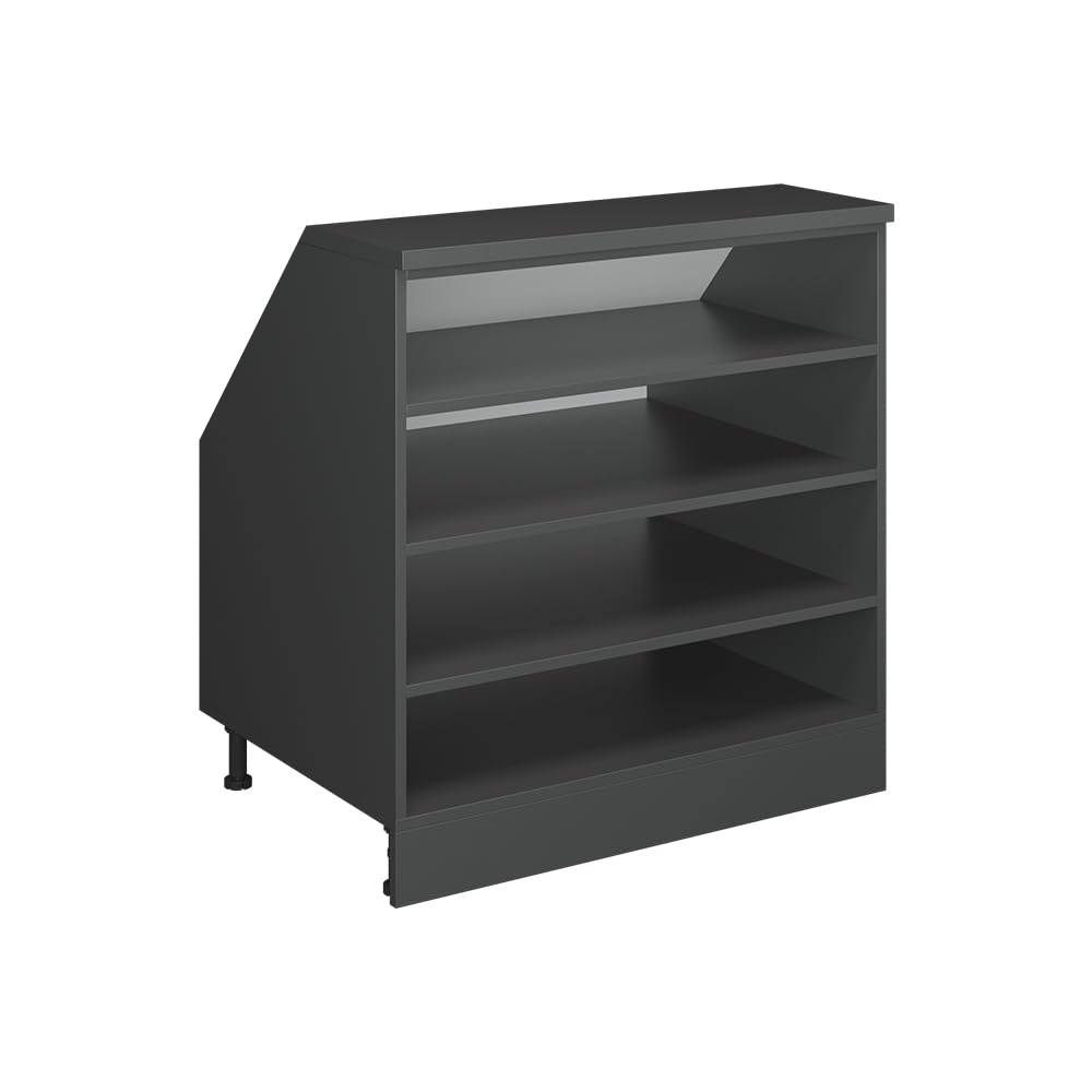 Vicco Armadio per tetto spiovente Rion, Antracite, 80 x 81.8 cm con 4 scomparti, carcassa 60 cm profondità, adatto per il salvaspazio sotto tetti spioventi
