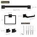 JOPOFI 5 Piece Bathroom Towel Bar Set - SUS304 Stainless Steel Bath Towel Holder, 15.7 Inch Towel Racks for Bathroom Wall Mounted, Bathroom Hardware Accessories Set - Matte Black