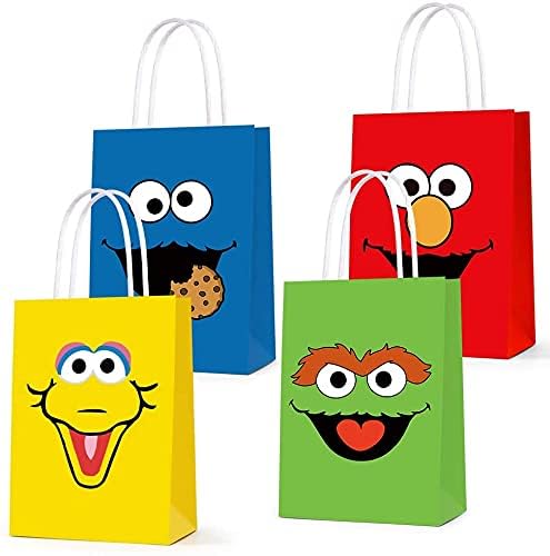 16 PCS Party Favor Bags for Sesame Friends Street Party Supplies