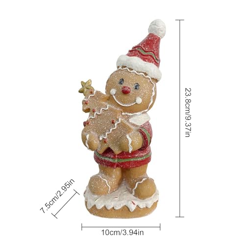 Figurine de Noël décorative bonhomme d'épices en résine pure