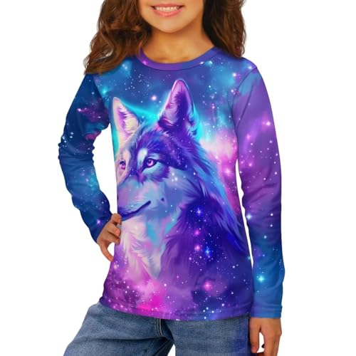 Upetstory Kids Long Sleeve Shirt for Girls Boys Tee Tops Size 3-16 Years Old4