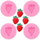 4Pcs Strawberry Silicone Molds Fruit Fondant Mold Cute Soap Epoxy Resin Mold Sugarcraft Candy Chocolate Molds for Sugarcraft Cake Decorating