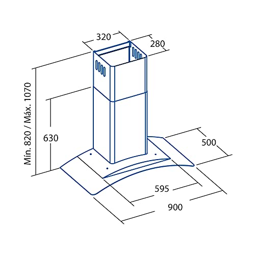 Cata-Campana-Extractora-de-Cocina-Modelo-GAMMA-900-Ancho-de-90-cm-3-Niveles-de-Extraccion-Acabado-en-Acero-Inoxidable-Clase-de-Eficiencia-Energetica-A