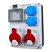 Produktbild Baustromverteiler Wandverteiler verdrahtet FI-Schutzschalter HL-FI 1x16A 1x32A 2x230V Stromverteiler 7242