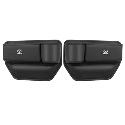 【最新型 】マツダ車用 サイド収納ボックス カーシート隙間収納ボックスCX-3/CX-4//CX-5/CX-8/アテンザ/アクセラ/デミオ 全シリーズ対応 車シートサイドポケット 携帯電話 飲み物 現金 カード 鍵 リモコンの収納 PUレザー車シート収納ポ