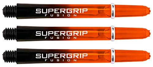 Harrows Supergrip Fusion Dart Shafts - Black & Orange - Medium- 1 Set (3 Stems)