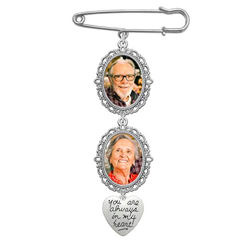 Wedding Bouquet Photo Charm Double Lacy Oval Frame Bridal Charm Walk Down The