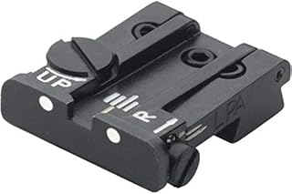 LPA TPU Adjustable Rear White Dot Sight Set for Colt Gov 1911-A1, Black, TPU45CT30