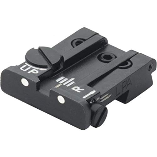 LPA TPU Adjustable Rear White Dot Sight Set for Taurus PT92,58,100, Black, TPU29TS30