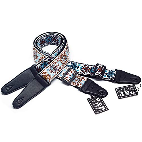 Amorar Rétro Sangle de Guitare Sangle d’ukulélé Bandoulière réglable en Coton et Cuir Broderie pour Guitare électrique… - Les Beatles, Paul McCartney, John Lennon, RIngo Starr, George Harrison Amorar Rétro Sangle de Guitare Sangle d'ukulélé Bandoulière réglable en Coton et Cuir Broderie pour Guitare électrique… – Image 3