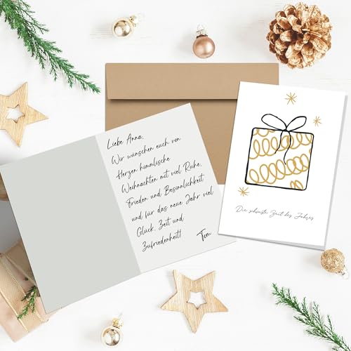 BIROYAL Weihnachtskarten mit Umschlag Set (12 Stück), White - Image 4