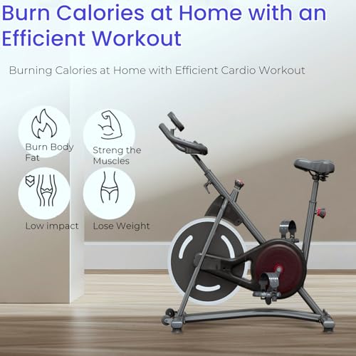 Image of NAYSAYE Exercise Bike, Adjustable Stationary Bikes with Smartphone Mount, Professional Exercise Bike with Digital Pulse Display for Home and Office