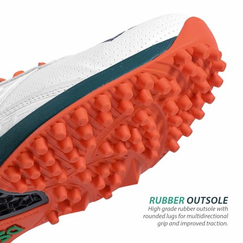DSC Men's Sports Cricket Shoes, Sea Green-Fluro Orange, 104
