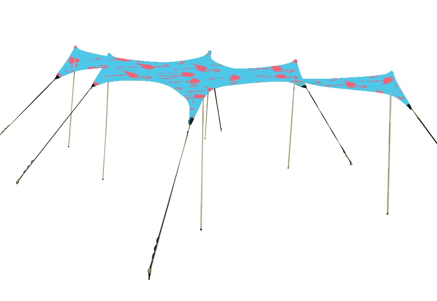 Image of Neso Party Tent, 8 Ft Height, 11X22 Ft, 23 Pounds, Canopy Event Tent for On and Off The Beach (Flamingos)