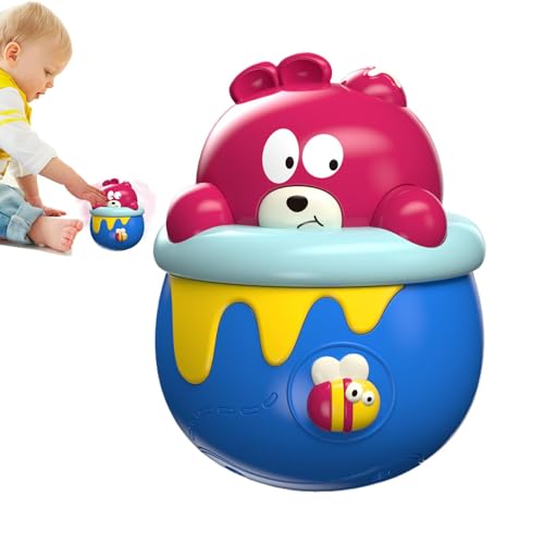 Juguete Baby Wobble, Wobbler Baby Toys - Bear Sensory Doll Towobble Toy con luz | Juegos educativos Roll-Up Learning Solding Doll para niñas y bebés