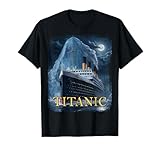 Titanic Cruise Ship Graphic Hit Iceberg April 15th 1912 T-Shirt, Small, Black