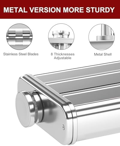 Miniatura 3 de 3IN1 Pasta Maker Attachment for All KitchenAid Mixers, Kitchen aid Pasta Attachment Includes Pasta Sheet Roller, Spaghetti Cutter & Fettuccine 1