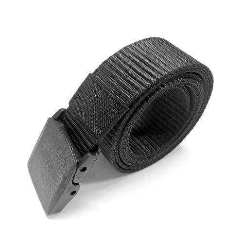 2 pack Men's Tactical Nylon Belt with Quick-Release Buckle – Adjustable Military-Style Waistband for Outdoor and Work Use BLACK