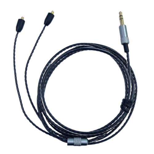 SPTSSWET Cable de audio de repuesto para auriculares Shure SE215, SE315, SE425, SE535, SE846, UE900, 3,5 mm, MMCX, Plug and Play, 1,2 m, color negro