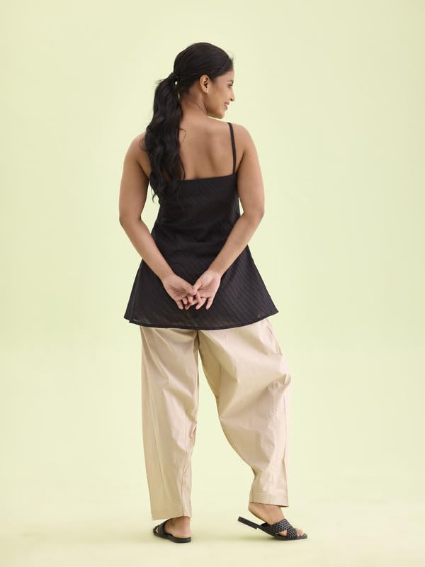Image of GO COLORS Soft Cotton Salwar for Women | Relaxed Fit, Mid Rise, Ankle Length, Drawstrings