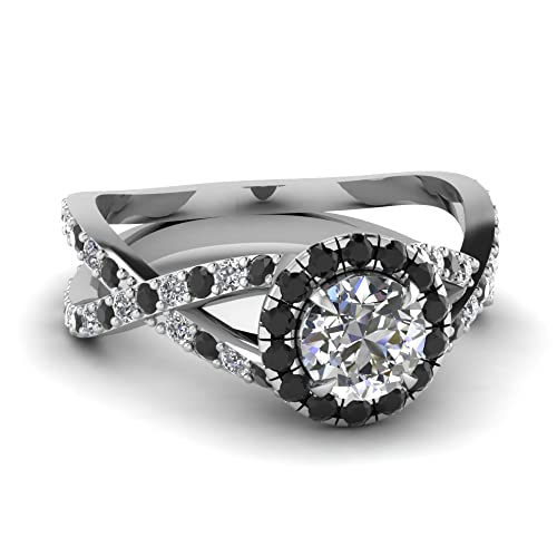 Image of Choose Your Gemstone Infinity Halo Round Diamond CZ Engagement Ring 925 Sterling Silver Round Shape Split Shank Engagement Ring Minimal Surprise Gifts for Ladies US Size 4 to 12