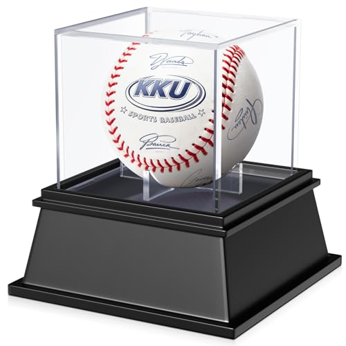 Image of KKU Acrylic Baseball Display Case, Dustproof UV Protected Baseball Case, Transparent Baseball Holder Display Case for Signed Balls Memorabilia