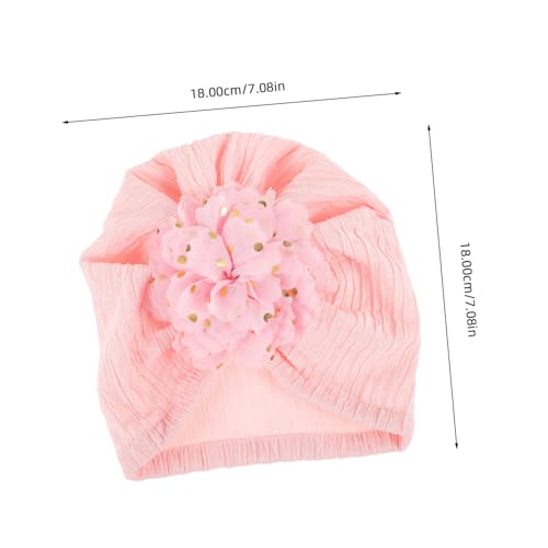 Stylish Newborn Turban Hat for Boys Lightweight Floral Design Cap for Spring Autumn Adorable Headwear for Showers Special Occasions Pink2