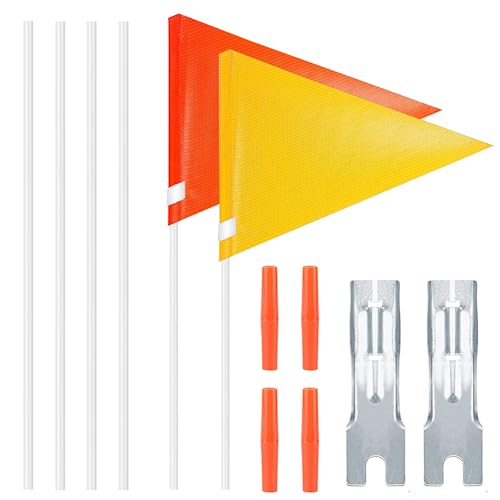 UQTUKO Drapeau De Vélo pour Enfant, 2 Pièces Drapeau De Sécurité Haute Visibilité fanion pour vélo de Sécurité avec Support de Hauteur Réglable...