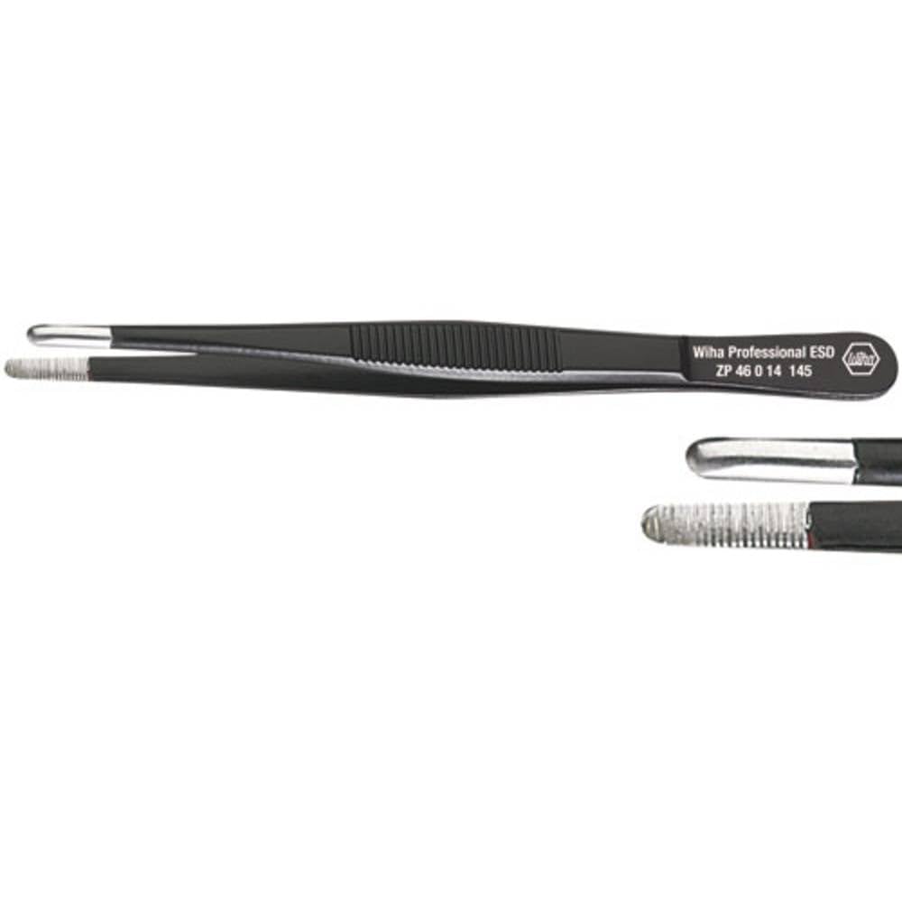 Wiha 32343 Professional Universal Tweezers ESD 145 mm, Black, 145mm