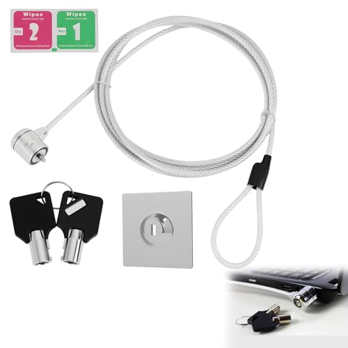 Vxiwscy Câble Antivol à Clé pour PC, Ordinateur Portable, Smartphone et Tablette, en Alliage de Zinc et Acier Inoxydable, avec 2 Clés Fournies, Serrure de...