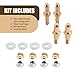 Slykew 4 PCS Car Door Hinge Pin Assembly, 1.83x0.74In 1.92x0.39In Bushing Repair Kit, Metal Material Car Modified Door Retainer, Compatible with Chevrolet Full Size GMC (Gold)