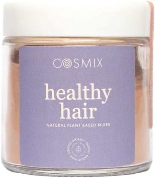 Cosmix Healthy Hair | For Healthy Scalp & Hair | Biotin Booster | Superfood Blend With Berries, Amla & Bamboo Shoot | 60G - 40 Servings | No Preservatives No Added Sugar | Plant Based, Powder