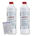 Produktbild DEWEPRO-Set: SANIT RohrReiniger flüssig (3063) - 2 Flaschen à 1000ml - Hochwirksamer Rohrreiniger auf flüssiger Basis, inkl. 1 St. DEWEPRO® Single Scrubs