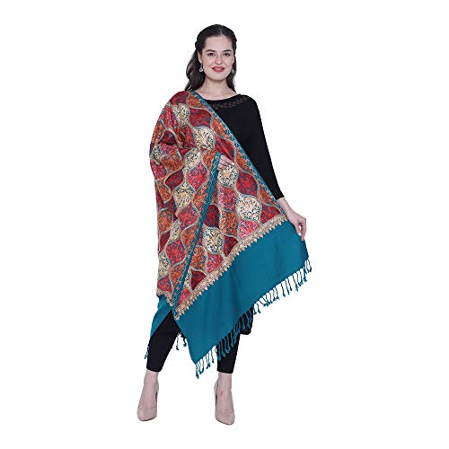 SWI WITH LABEL Women's Kashmiri Aari Embroidered Wool Stole