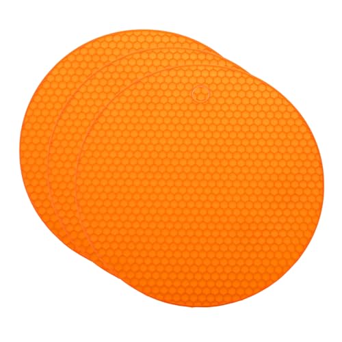 uxcell 3pcs 7" Silicone Jar Opener Pads Texture Can Opener Orange