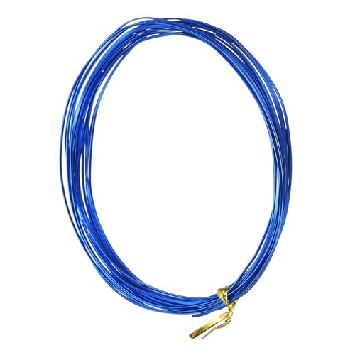 Image of uxcell 1 Rolls 24 Gauge Flat Aluminum Wire, 16.40 ft Soft Craft Wire for Flower Bonsai Crafts Carving DIY Bezel Sculpting Gem Metal Wrap, Dark Blue