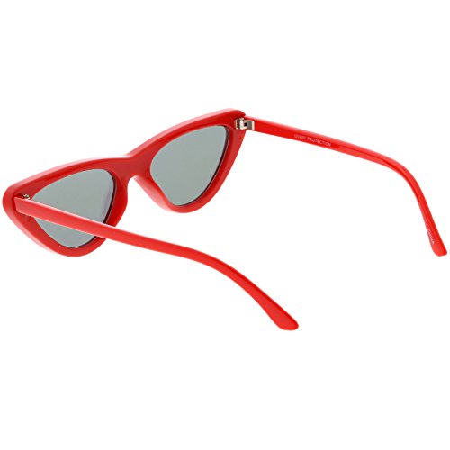Image of zeroUV Women's Small Thick Neutral Colored Flat Lens Cat Eye Sunglasses 51mm