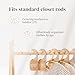 Whitluck's Baby Closet Dividers - 8-Pack Double-Sided Wooden Hangers for Organizing Baby Clothes from Newborn to 24 Months (Infant to Toddler) - Cute and Functional Nursery Decor for Boys and Girls