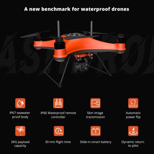 Swellpro Splashdrone 4 Fishing Drone 2Kg Payload 3-Axis Gimbal 4K Camera Drones , 38Mph 5Km Cast Ip67 Waterproof Drone With Sonar Fish Finder (Gc1-S Pl1-S Bundle 1) #TOP1