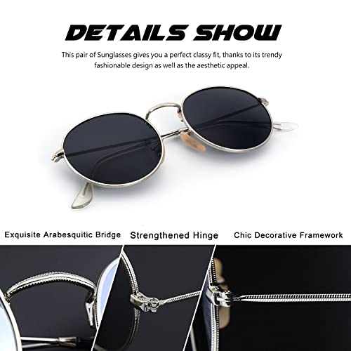 Image of CGID Retro Round Polarized Sunglasses Mens Womens Circle Metal Hippie Shades UV400 Protection E01