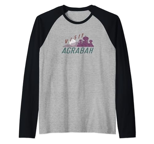 T-shirt raglan Disney Aladdin Agrabah Horizon rayé style baseball pour passionnés