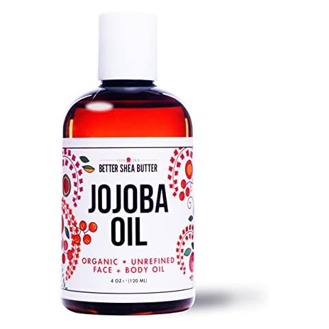 Better Shea Butter Organic Jojoba Oil | 100% Pure, Cold Pressed | Moisturize Face, Body & Hair Oil | Natural Massage Oil | 4 oz Cover