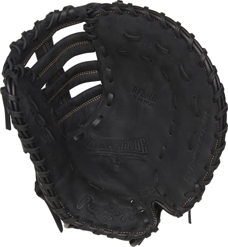 RAWLINGS Renegade 12.5" FBM, Conv/Single Post RFBMB-0/3 Gloves, Left Hand Throw, Black, Baseball Pitcher Glove