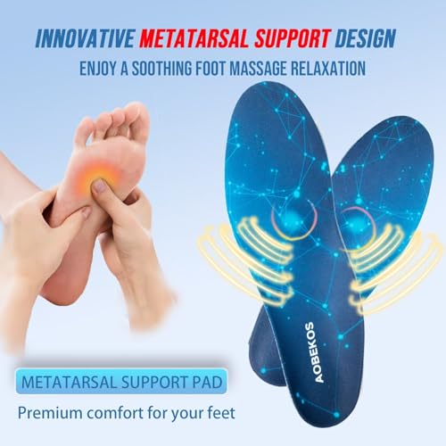 AOBEKOS Heavy Duty Plantar Fasciitis Insoles Men Women, 240lbs Ultimate Comfort High Arch Support Shoe Inserts, Work Boot Orthotic Insoles for Plantar Fasciitis, Flat Feet, Pronation and Heel Pain — view 3