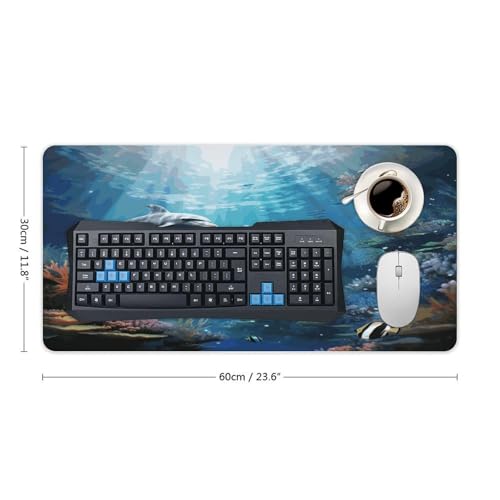 Blue Ocean Underwater Fish Mouse Pad grande antideslizante miniatura 2