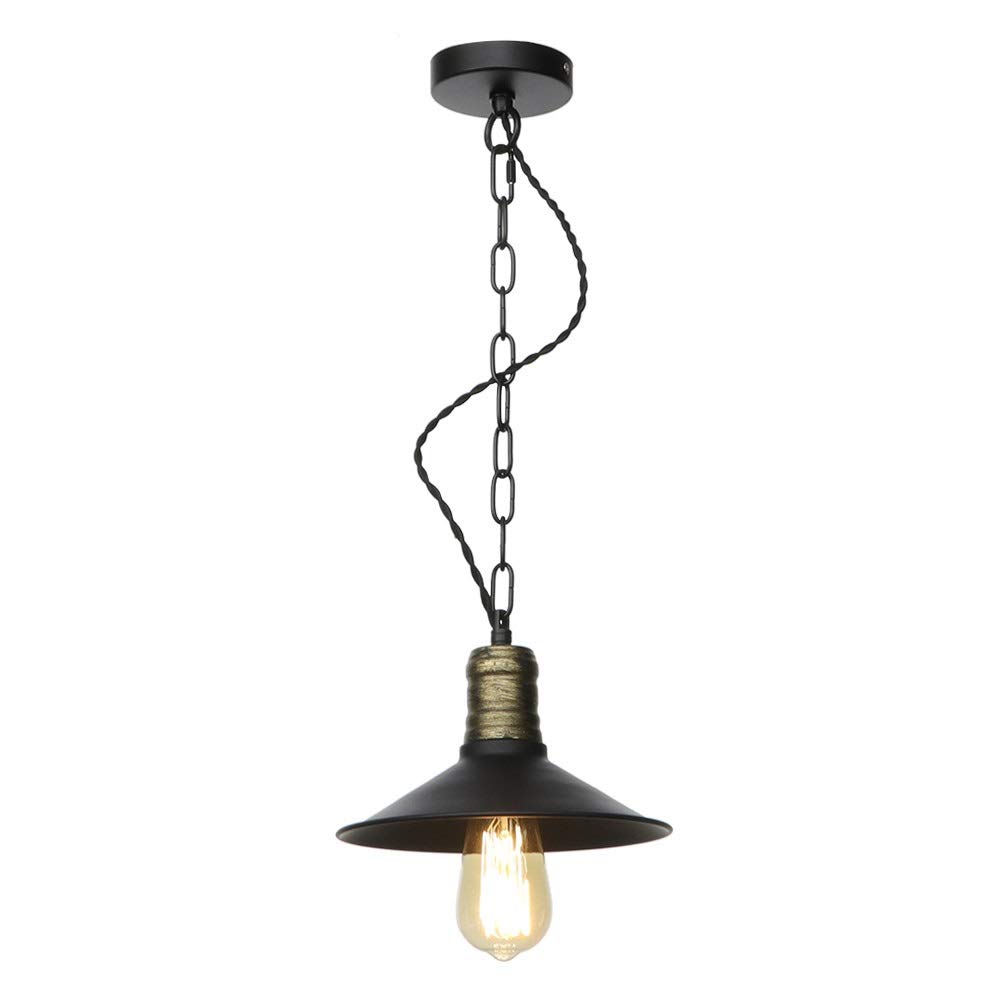 Suspension E26 E27 noir vintage 22cm luminaire suspendu industriel loft cuisine