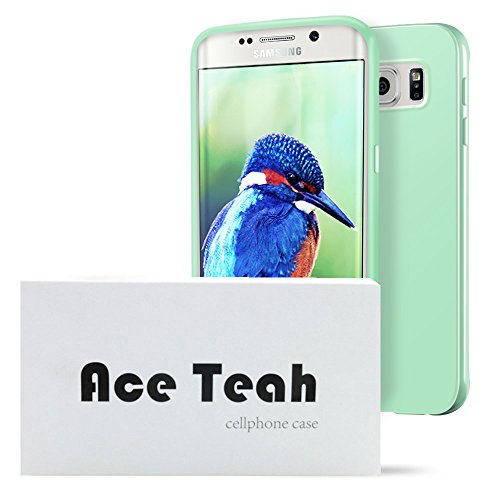 Samsung Galaxy S6 edge Case, 5 Pcs Ace Teah Premium Slim Fit Shock Proof Flexible TPU Protective cover [ Non - Slip ] Bumper Case for Galaxy S6 edge - Pink, Plum, Sky Blue, Green, Deep Purple