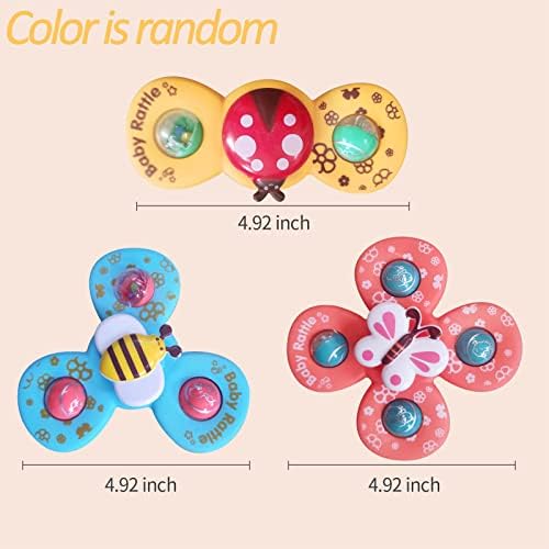 ZYHLTD Suction Spinner Toys, Suction Cup Spinner Toys Set for Baby, That Clinks and Sticks to Any Smooth Surface, Safe Interesting Table Sucker Gameplay (3PCS)