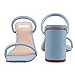 BCTEX COLL Women's High Heeled Sandals Two Strap Square Toe Slip on Comfortable Chunky Strappy Heels for Women, Blue, Size 8